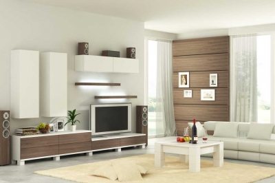 Мебель для гостиной «Прима-5», массив + шпон ясеня